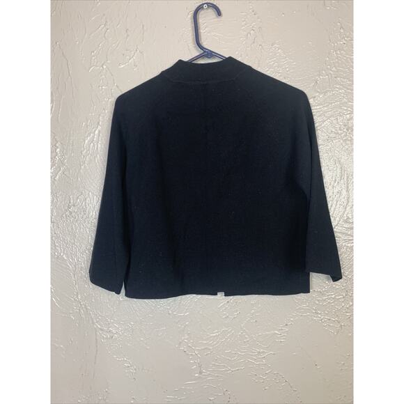 Designers‎ Originals Cropped Cardigan Sweater Black Raglan Womens Size Small - Picture 2 of 6